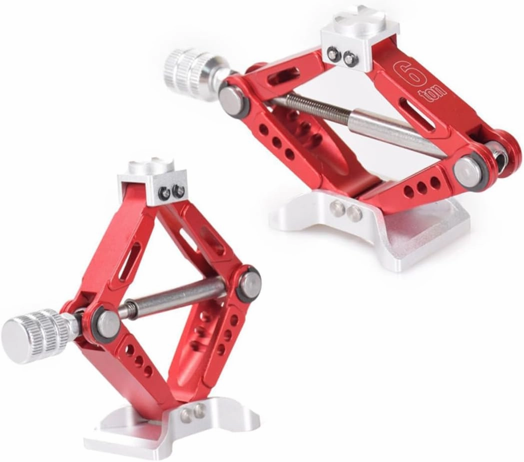 Wakauto 2 Pcs 1:10 Car Mini Lifting Jack Aluminum Alloy Simulation Jack Easy to Carry Use