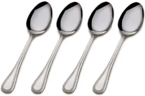 Wallace Continental Bead 18/10 Stainless Steel Teaspoon (Set of Four)
