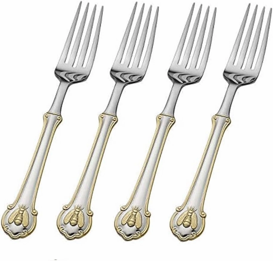 Wallace Napoleon Bee Gold Accent 18/10 Stainless Dinner Fork (Set of Four)
