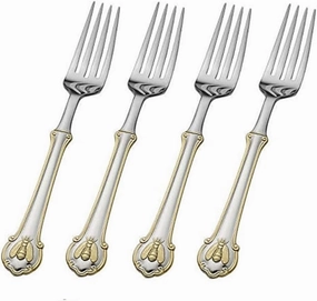 Wallace Napoleon Bee Gold Accent 18/10 Stainless Dinner Fork (Set of Four)