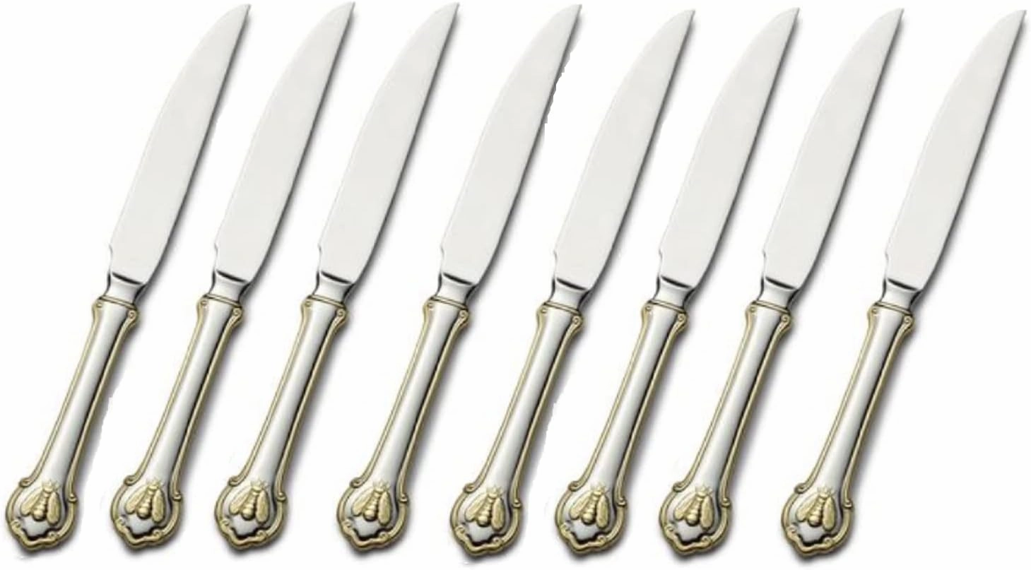 Wallace Napoleon Bee Gold Accent 18/10 Stainless Steel 53pc. Flatware Set