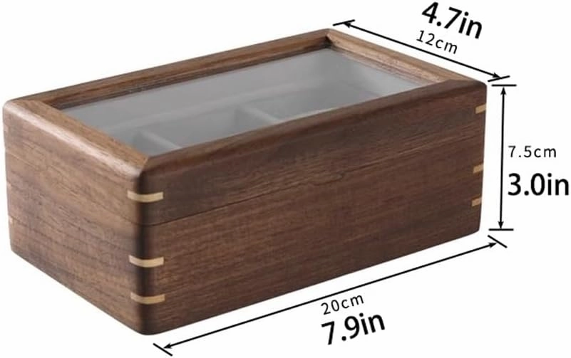 Watch Box, Men's Watch Display Collection Box, Holiday Gifts for Loved Ones, Fathers, Grandfathers, Watch Box for Storage and Display with Glass Top(Cherry wood)