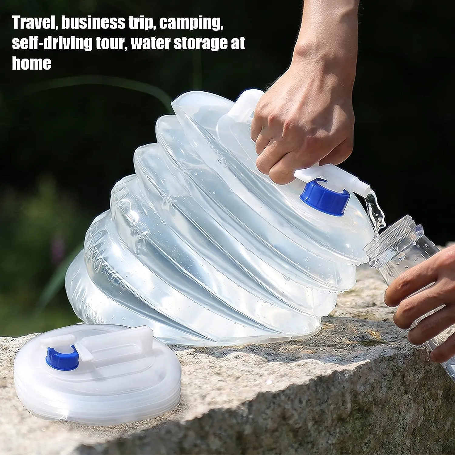 Water Container,Camping Water containers, Folding Water Storage Bucket Water Carrier Tanks Portable Collapsible Carrier Water Container for Camping Hiking Climbing Fishing (Size:5L) (Size : 10L)