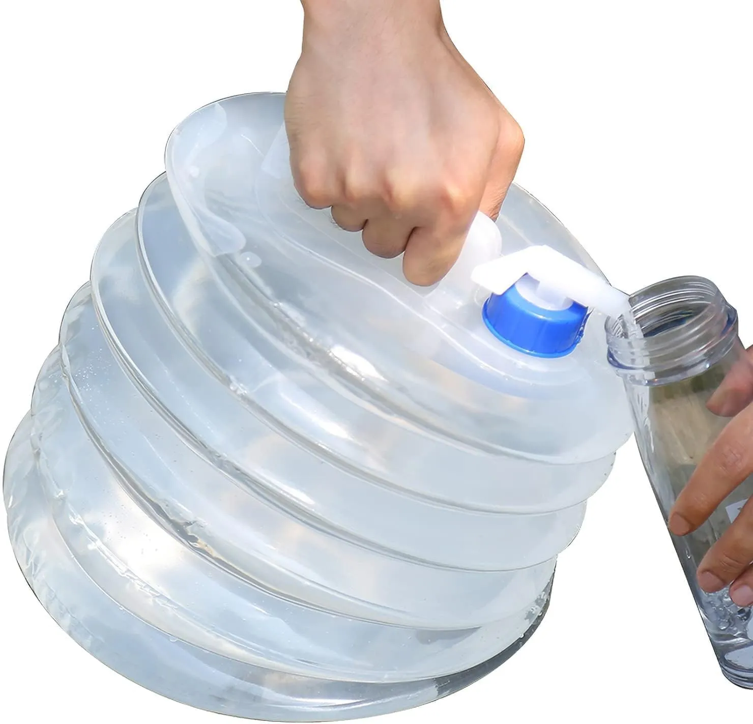 Water Container,Camping Water containers, Folding Water Storage Bucket Water Carrier Tanks Portable Collapsible Carrier Water Container for Camping Hiking Climbing Fishing (Size:5L) (Size : 10L)