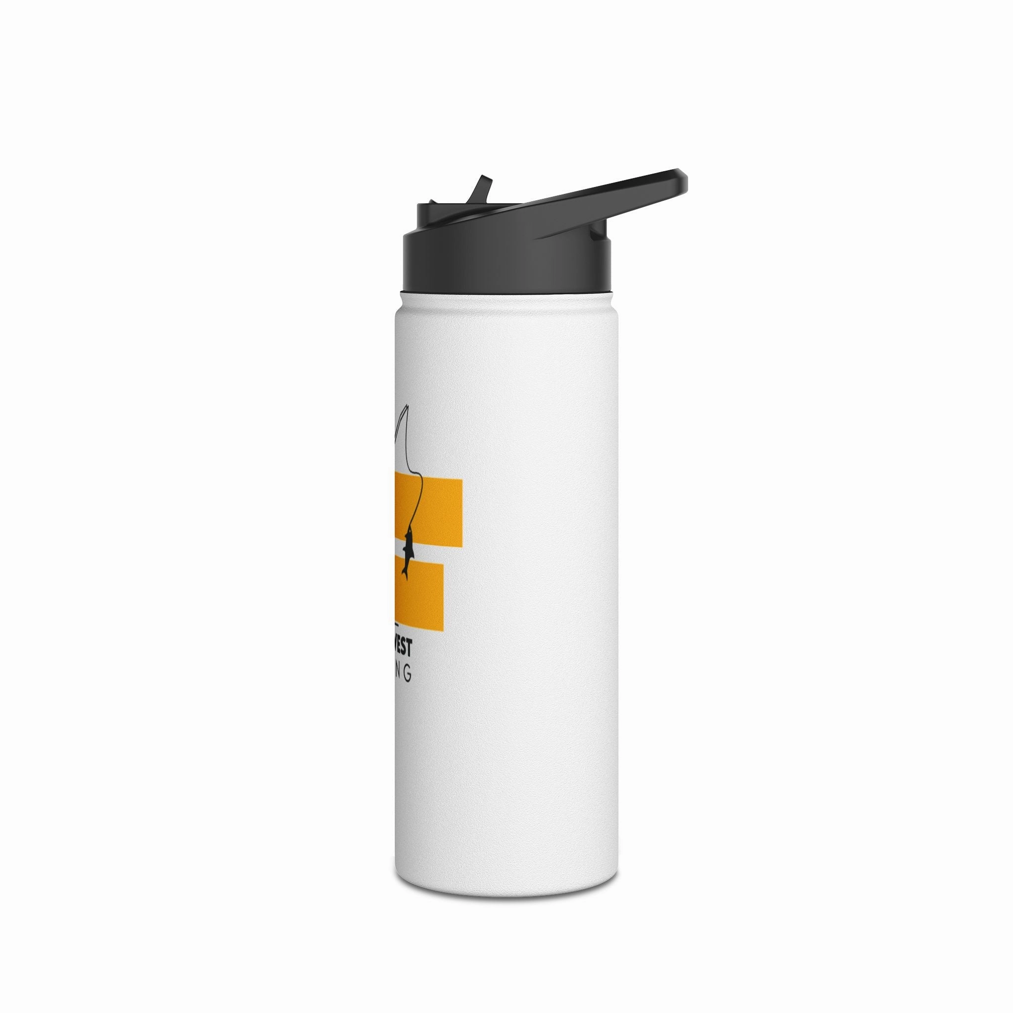 Water Bottle - Warning Woman Fishing H2O Stay Hydrated Reel Gals Design