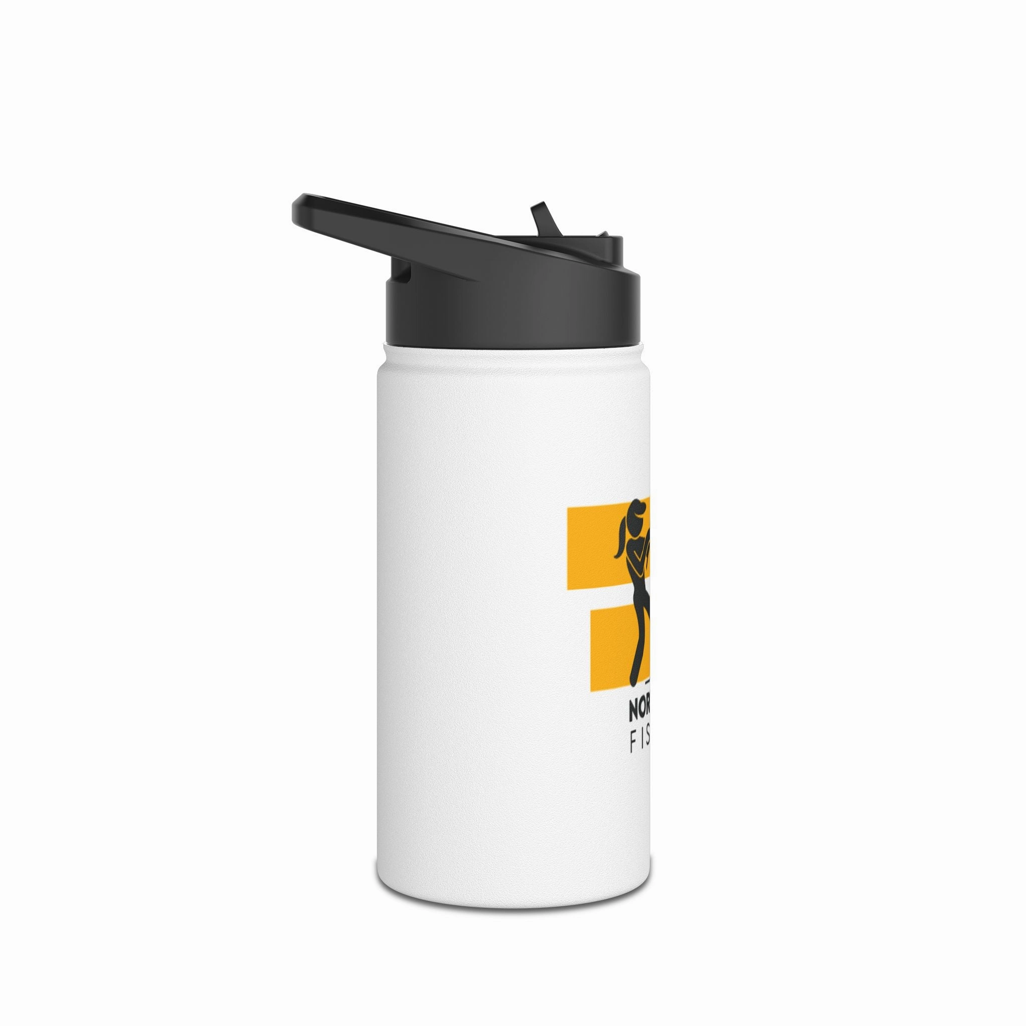 Water Bottle - Warning Woman Fishing H2O Stay Hydrated Reel Gals Design