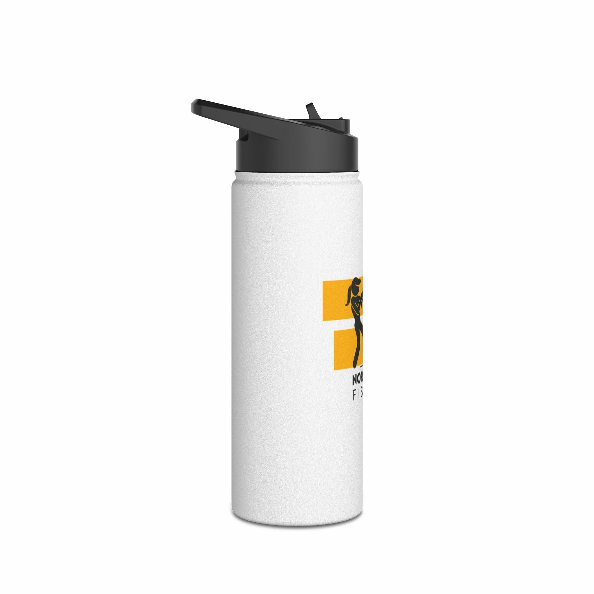 Water Bottle - Warning Woman Fishing H2O Stay Hydrated Reel Gals Design