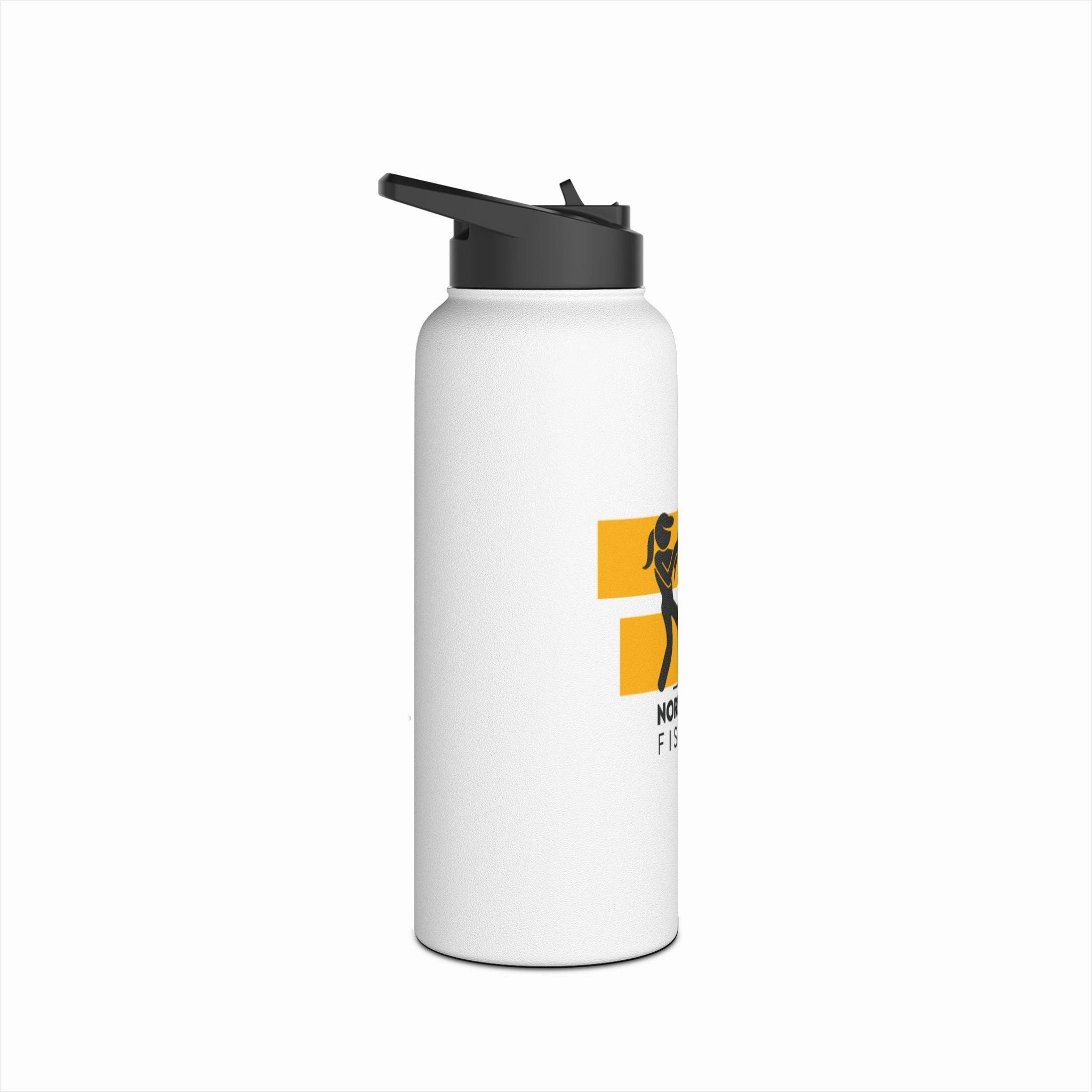 Water Bottle - Warning Woman Fishing H2O Stay Hydrated Reel Gals Design