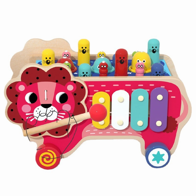 Whack-A-Mole Game Peg Pounding Bench Wooden Toys For Kids