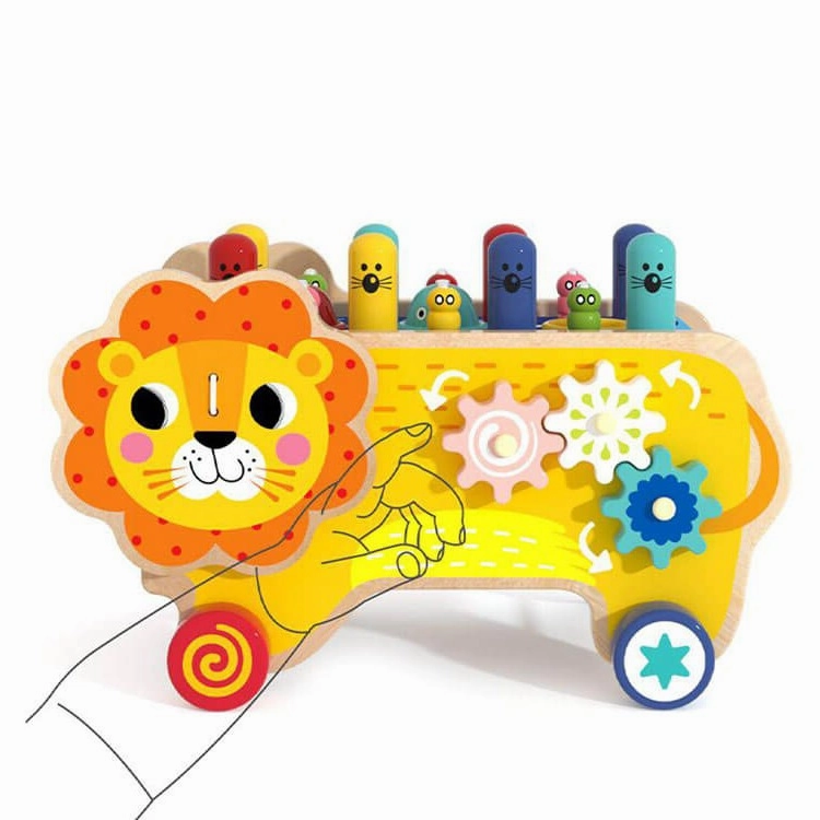Whack-A-Mole Game Peg Pounding Bench Wooden Toys For Kids