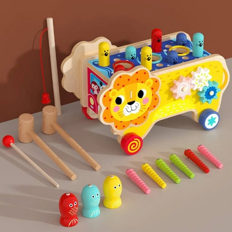 Whack-A-Mole Game Peg Pounding Bench Wooden Toys For Kids