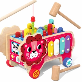 Whack-A-Mole Game Peg Pounding Bench Wooden Toys For Kids