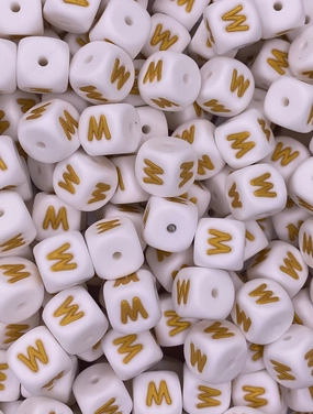 White/Gold MAMA 12mm Square Letters