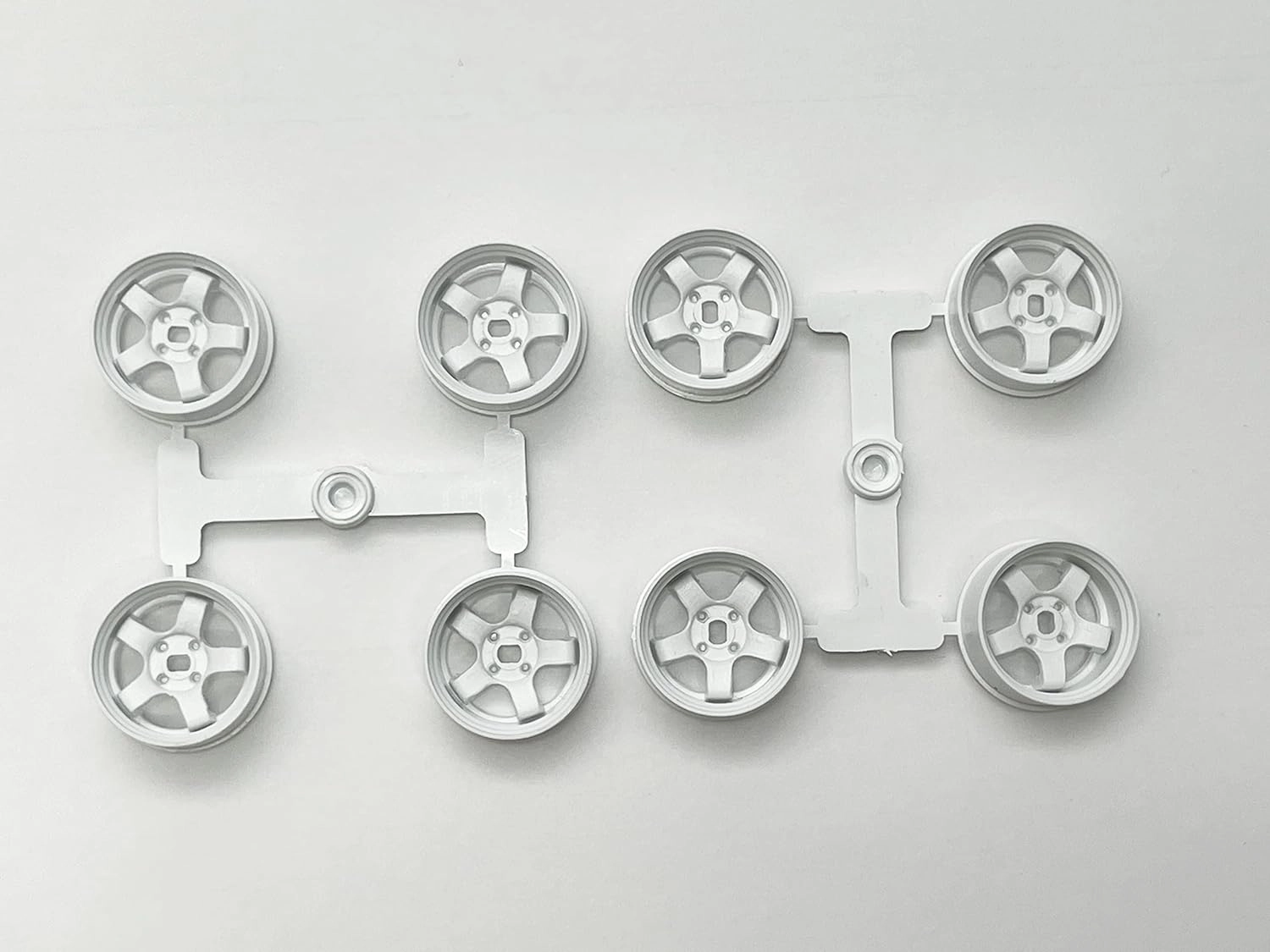 White Wheel Rims 8pc Set for Kyosho Mini-Z RC Drift Car AWD ReadySet 1/24 1/28 Mini-Q DRZ GLD 20mm Diameter (8X Narrow Wheels)
