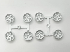 White Wheel Rims 8pc Set for Kyosho Mini-Z RC Drift Car AWD ReadySet 1/24 1/28 Mini-Q DRZ GLD 20mm Diameter (8X Narrow Wheels)