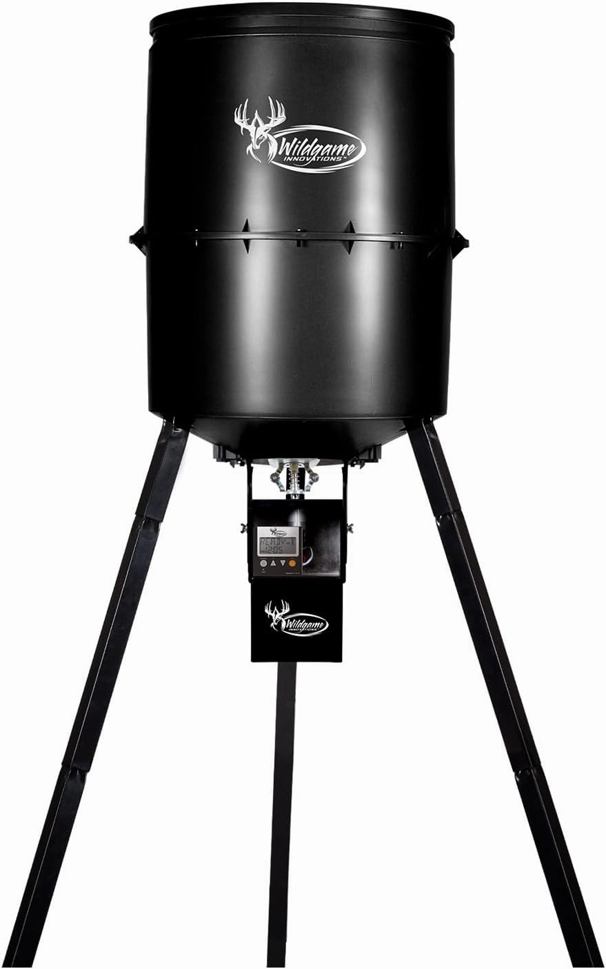 WILDGAME INNOVATIONS Evolution 40-Gallon Game Feeder Kit | Durable Weather-Resistant Varmint-Proof Deer Feeder with 270-Pound Capacity, 1-6 Feed Times & 50-Feet Radius