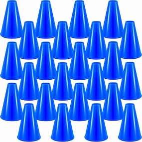 Woanger 24 Pieces Cheer Megaphone for Party Favors Sports Cheers Party Noisemaker Toys Plastic Megaphone for Party Sports Match Game Outdoor Activities (Blue)