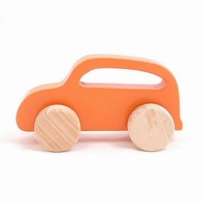 Wooden Push Toy Car (Orange)