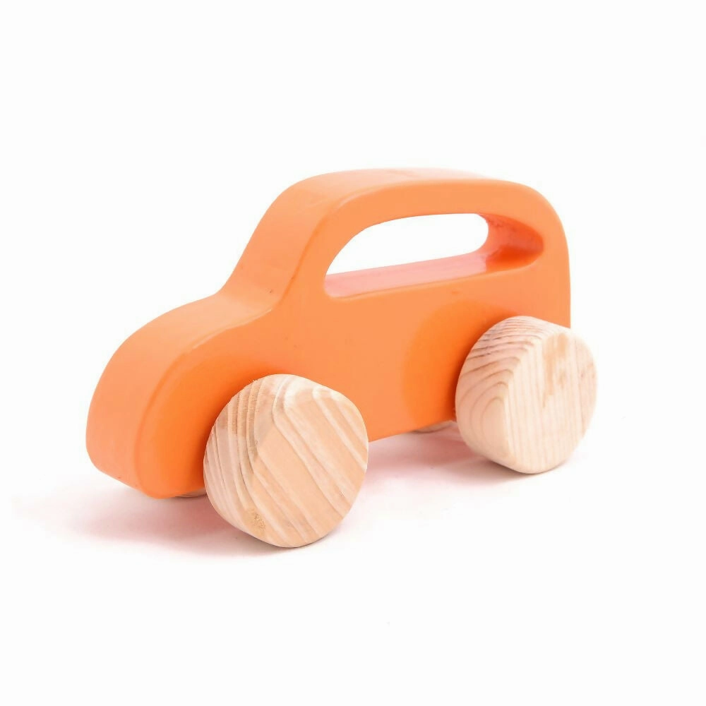 Wooden Push Toy Car (Orange)