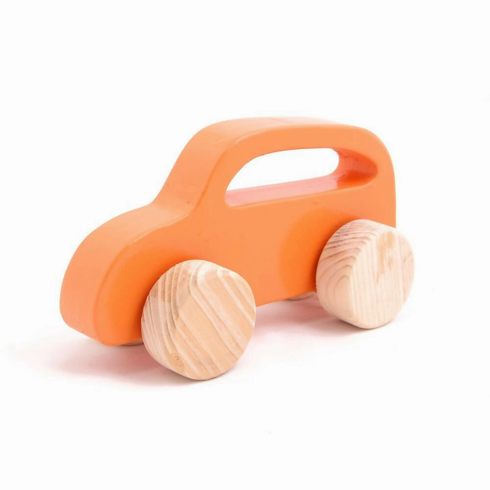 Wooden Push Toy Car (Orange)
