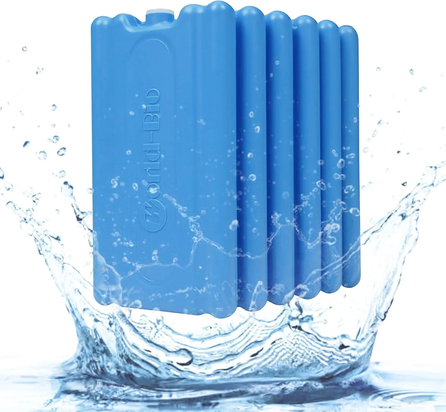 WORLD-BIO Blue 6 Pack Reusable Freezer Meal Holder with Leakproof Insulation