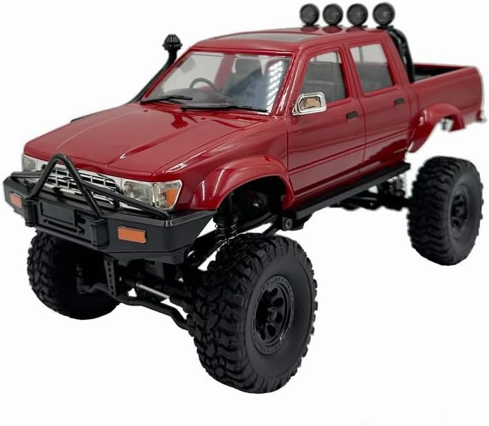 WPL C64-1 1/16 Scale 4WD RC Pickup Off-Road Crawler, with Full-Proportion Throttle and Steering Functions for Precise Control,a Gift for Car Enthusiasts (Two Batteries)