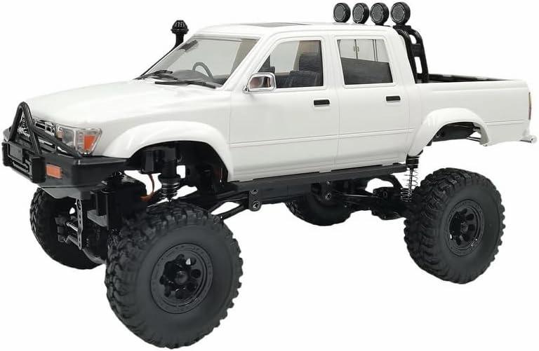 WPL C64-1 RC Crawler, 1/16 Scale RC Off-Road Crawler Model, Mini Pickup with Double Batteries, 260 Motor Rear Drive Hobby Grade Adult Age 16 , White