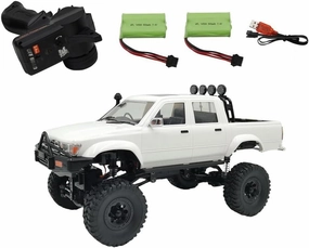 WPL C64-1 RC Crawler, 1/16 Scale RC Off-Road Crawler Model, Mini Pickup with Double Batteries, 260 Motor Rear Drive Hobby Grade Adult Age 16 , White