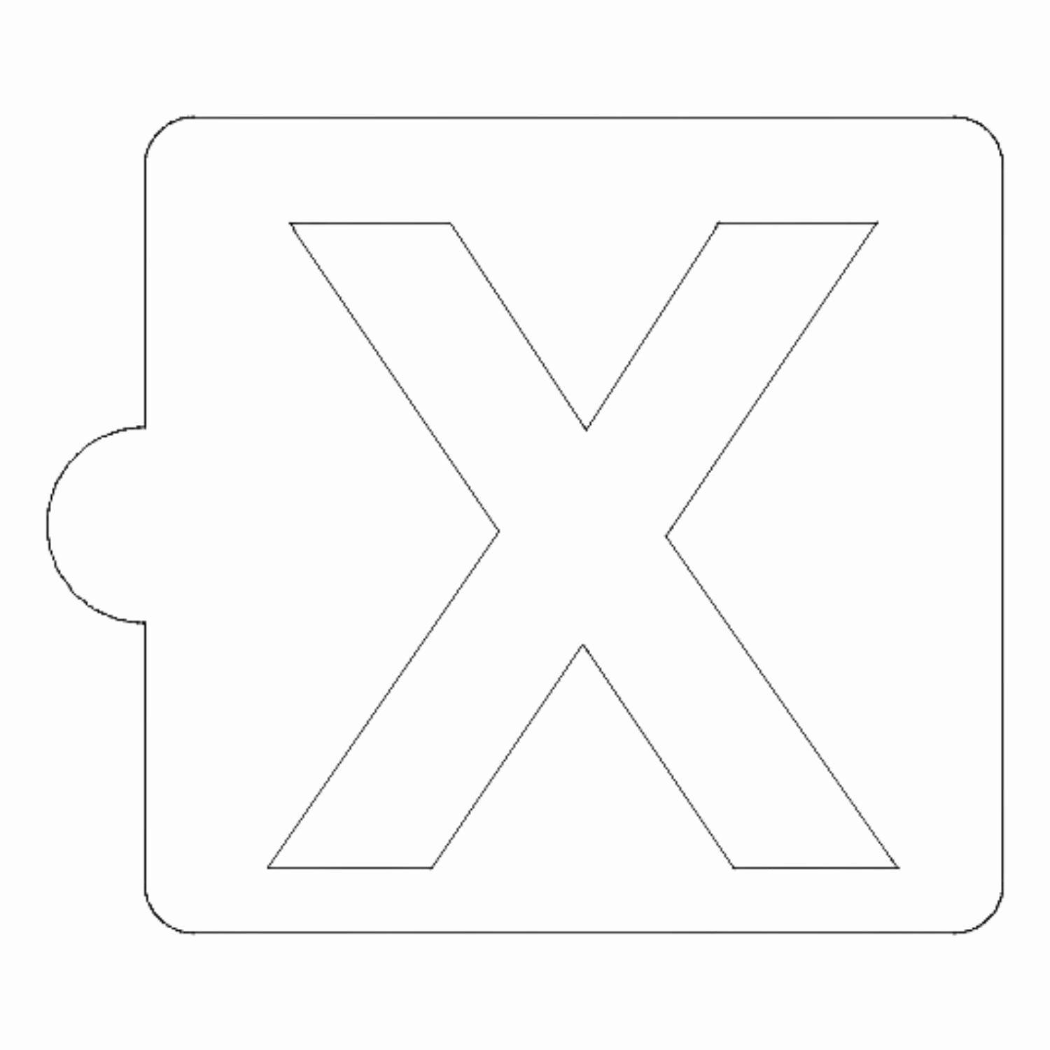 X Letter Alphabet Stencil for Cookies or Cakes USA Made LS107X