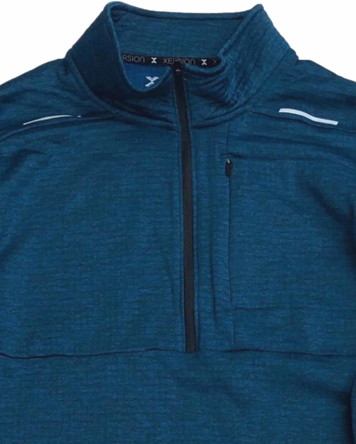 Xersion Mens Teal Blue 1/4 Zip Mock Neck Sweatshirt Jacket Shirt