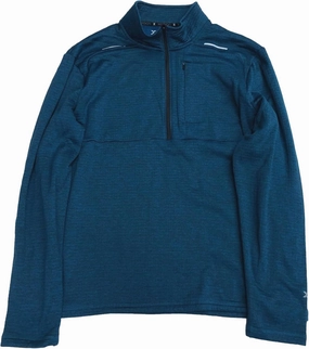 Xersion Mens Teal Blue 1/4 Zip Mock Neck Sweatshirt Jacket Shirt