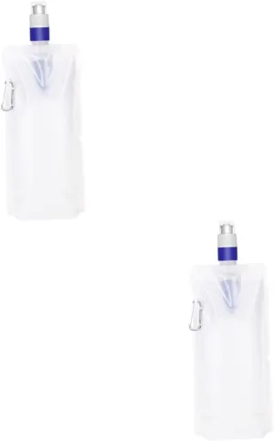 Yardwe 2pcs Outdoor Water Bag Water Container Travel Water Bottle Camping Accessories Containers Collapsible Cooler Cleaning Kit Reusable Water Bag Folding Water Bag Camping Accessory Pe