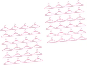 YARNOW 2sets 100pcs Miniature Doll Clothes Hangers and Sturdy Hanger Decor for Role Play Dollhouse Accessories for Creative Play and Imaginative Scenarios 100pcs*2