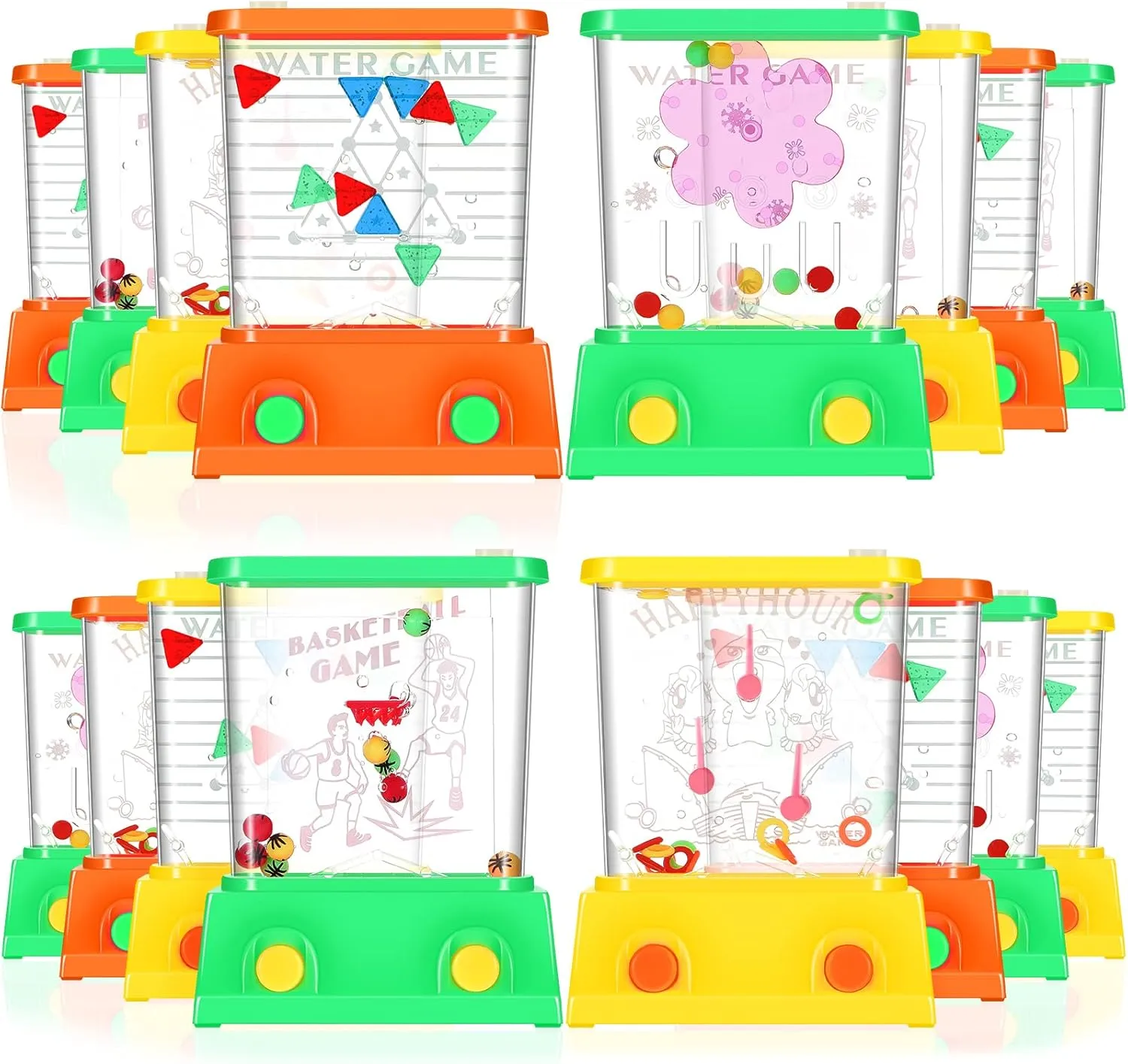 Zhanmai 16Pcs Handheld Water Game Arcade Water Ring Toss Water Tables for Beach Toy Party Favor Fun Game Entertainment, Without Water (Assorted,Stylish)