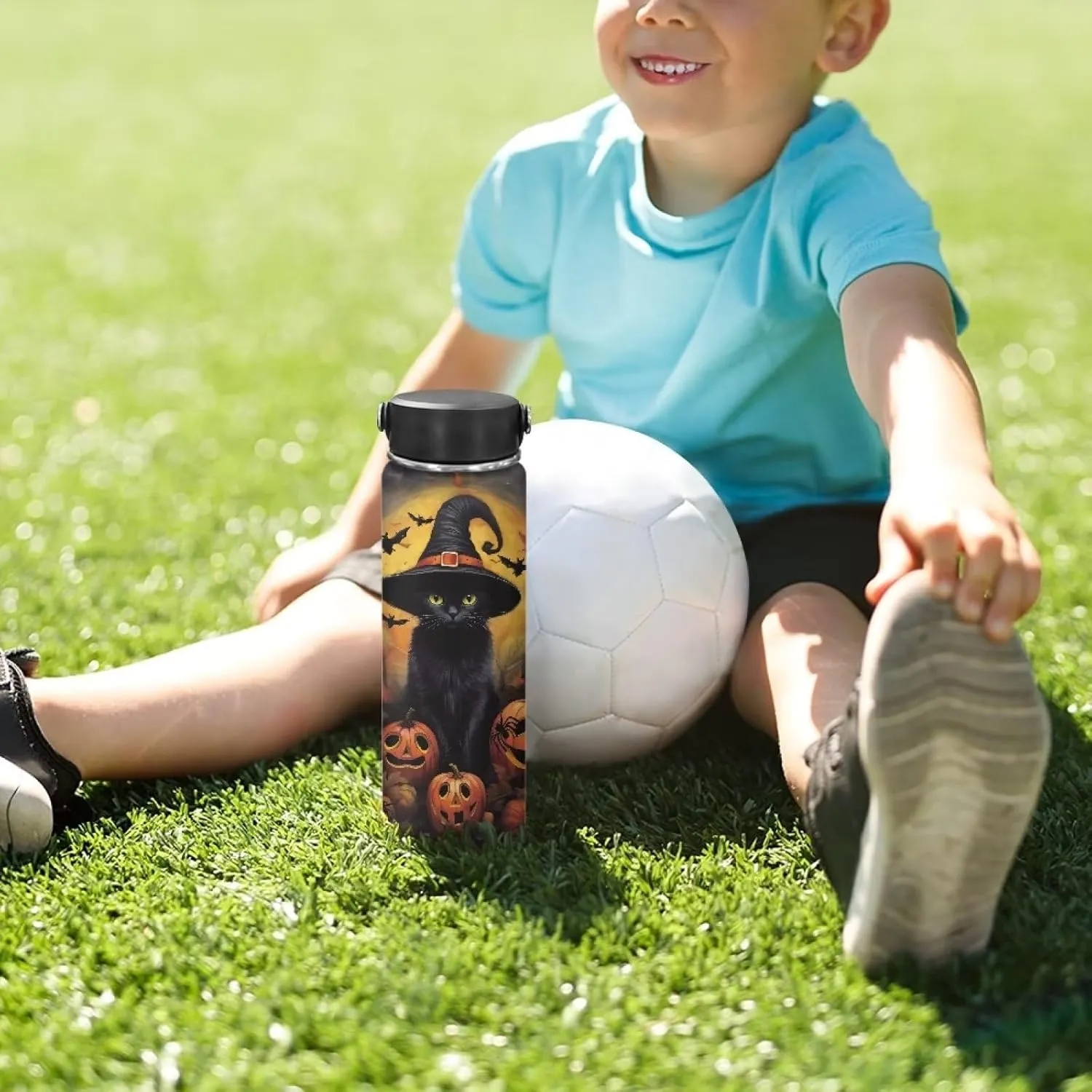 ZOUTAIRONG Mushroom Insulated Water Bottle with Handle 20 oz Reusable Water Jug Thermal Water Bottles Keeps Iced Water Cold for Hours Sports Bottle for Kids Galaxy Butterfly