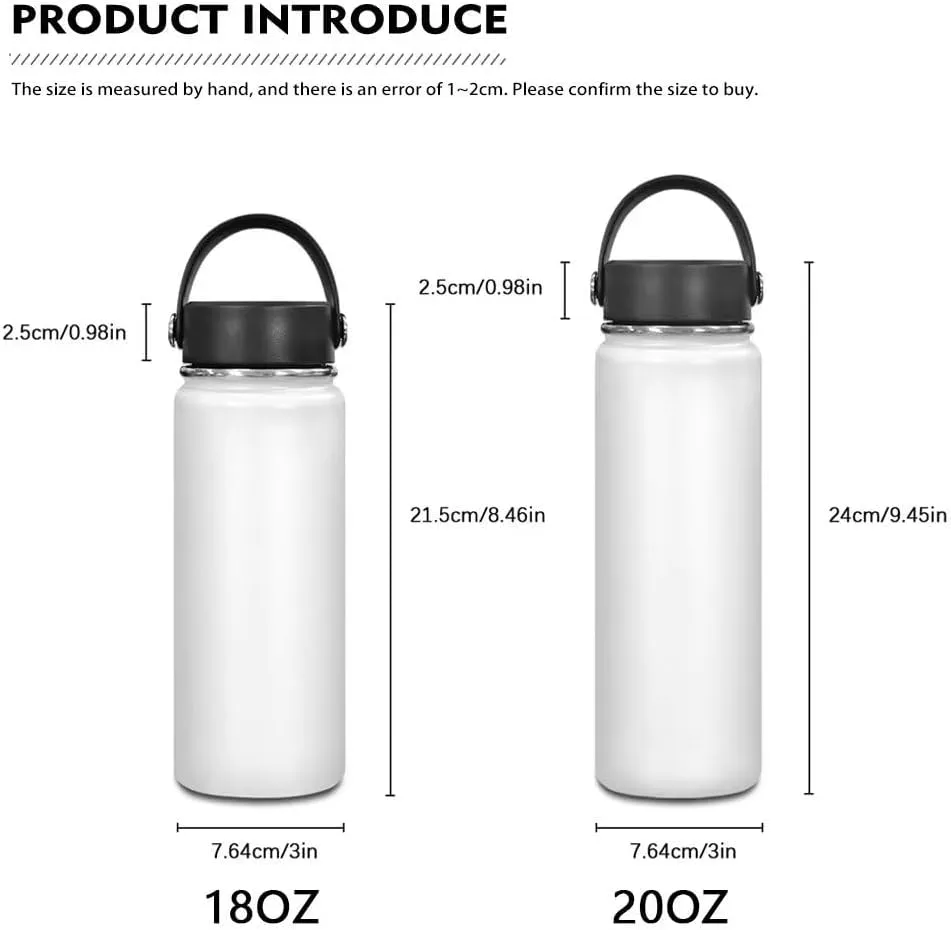 ZOUTAIRONG Mushroom Insulated Water Bottle with Handle 20 oz Reusable Water Jug Thermal Water Bottles Keeps Iced Water Cold for Hours Sports Bottle for Kids Galaxy Butterfly