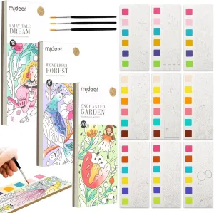 ZYNERY 3 Pcs Watercolor Painting Book for Kids,Pocket Watercolor Painting Book,Water Coloring Book,Watercolor Bookmarks,Travel Pocket Watercolor Kit Travel Activities Birthday Gifts for Kids
